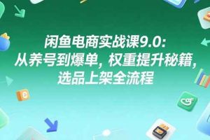 (15325期)闲鱼电商实战课9.0:从养号到爆单,权重提升秘籍,选品上架全流程