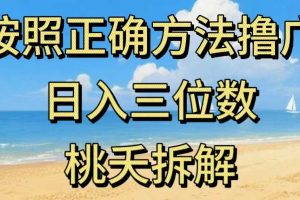 最新零撸看广告賺米，按照正确方法撸广，日入三位数，适合学生宝妈上班族