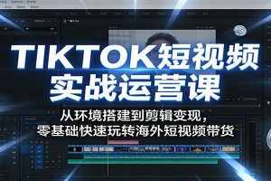 TIKTOK短视频实战运营课：从环境搭建到剪辑变现，零基础快速玩转海外短视频带货