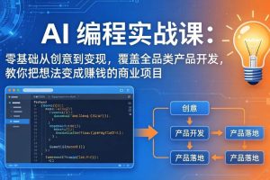 （18533期）AI编程实战课-第三期-5月19更新：零基础从创意到变现，覆盖全品类产品开发，把想法变成赚钱项目