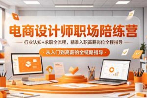 电商设计师职场陪练营,行业认知+求职全流程,精准入职高薪岗位全程指导