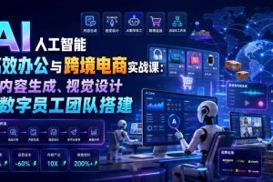 AI人工智能高效办公与跨境电商实战课:从内容生成、视觉设计到数字员工团队搭建