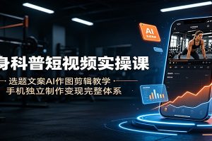 健身科普短视频实操课:选题文案AI作图剪辑教学,手机独立制作变现完整体系