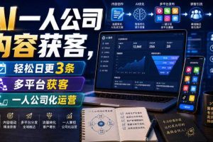 AI一人公司内容获客,轻松日更3条,多平台获客,一人公司化运营(更新)