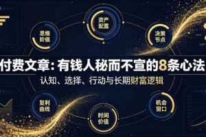付费文章:有钱人秘而不宣的8条心法