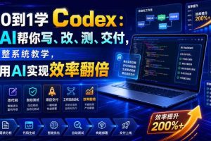 从0到1学Codex:让AI帮你写、改、测、交付,完整系统教学,利用AI实现效率翻倍