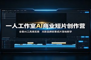 一人工作室AI商业短片创作营:全套AI工具库实操,光影品牌叙事成片落地教学