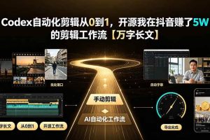 (19504期)Codex自动化剪辑从0到1,开源我在抖音赚了5W 的剪辑工作流【万字长文】