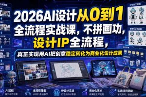 2026AI设计从0到1全流程实战课,不拼画功,设计IP全流程,真正实现用AI把创意稳定转化为商业化设计成果