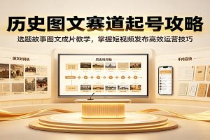 历史图文赛道起号攻略:选题故事图文成片教学,掌握短视频发布高效运营技巧