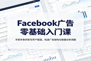 Facebook广告零基础入门课：手把手教学账号开户搭建，吃透广告架构与数据分析调整