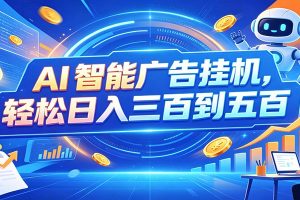 AI智能广告挂机,24小时自动跑,日入300-500,新手零门槛