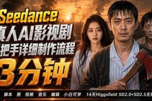 3分钟真人AI影视剧怎么做?SD 2.0手把手完整制作流程|Higgsfield 14天SD 2.0/2.5无限生成