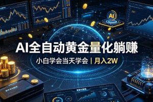 AI全自动黄金量化躺賺:小白学会当天学会,月入2W!【揭秘】