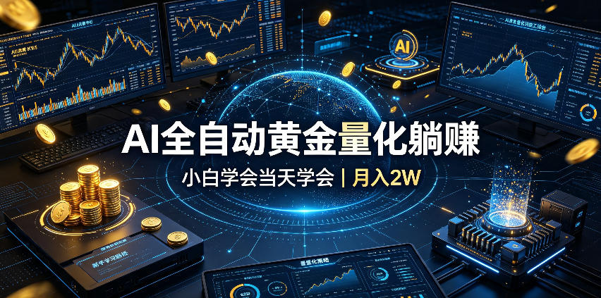 AI全自动黄金量化躺賺：小白学会当天学会，月入2W！【揭秘】