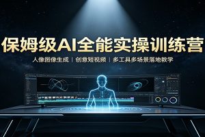 保姆级AI全能实操训练营：人像图像生成，创意短视频，多工具多场景落地教学