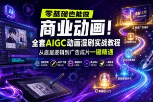 零基础也能做商业动画!全套AIGC动画漫剧实战教程,从底层逻辑到广告成片一键精通(更新0905)