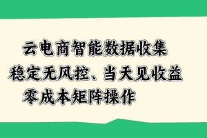 云电商智能数据收集,稳定无风控,当天做当天见收益,零成本矩阵操作【揭秘】