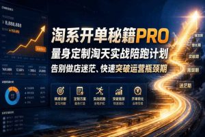 淘系开单秘籍PRO，量身定制淘天实战陪跑计划，告别做店迷茫、快速突破运营瓶颈期（更新260906）