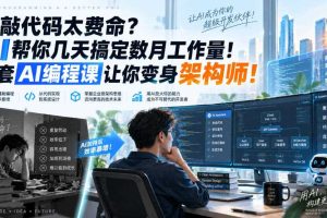 手敲代码太费命?AI帮你几天搞定数月工作量!这套AI编程课让你变身架构师!【原创双语字幕】