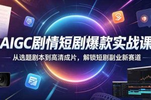 AIGC剧情短剧爆款实战课，从选题剧本到高清成片，解锁短剧副业新赛道（更新0906）