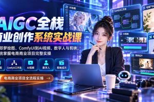 （20342期）AIGC全栈商业创作系统实战课：从即梦绘图、ComfyUI到AI视频、数字人与剪映，系统掌握电商商业项目完整实操