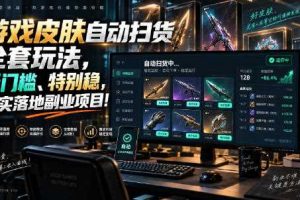 游戏皮肤自动扫货全套玩法，无门槛、特别稳，真实落地副业项目！【揭秘】