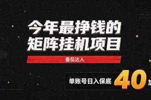2026热门副业｜番茄达人矩阵全自动挂G项目，单账号保底日入40+，无需人工盯守【揭秘】