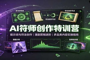 AI符师创作特训营：提示词与符法创作，漫剧剪辑进阶，多品类内容实操指南