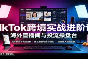 TikTok跨境实战进阶课：成本核算类目调研，选品备货，投流达人运营