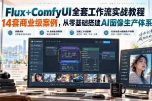 Flux+ComfyUI全套工作流实战教程｜14套商业级案例，从零基础搭建AI图像生产体系