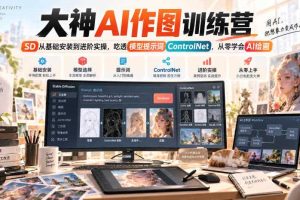 大神AI作图训练营,SD从基础安装到进阶实操,吃透模型提示词ControlNet,从零学会AI绘画