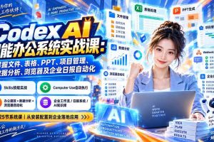 (20446期)Codex AI智能办公系统实战课:掌握文件、表格、PPT、项目管理、数据分析、浏览器及企业日报自动化