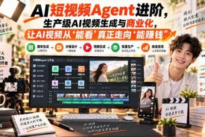 AI短视频Agent进阶,生产级AI视频生成与商业化,让AI视频从”能看”真正走向”能賺钱”