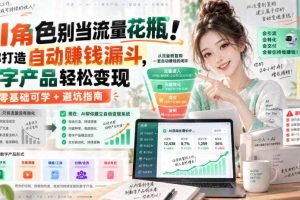 AI角色别当流量花瓶！教你打造自动賺钱漏斗，数字产品轻松变现（零基础可学+避坑指南）【原创双语字幕】