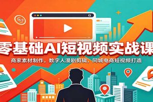 零基础AI短视频实战课：商家素材制作，数字人漫剧剪辑，同城电商短视频打造