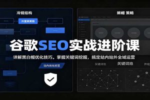 2026谷歌SEO实战进阶课：详解黑白帽优化技巧，掌握关键词挖掘，搞定站内站外全域运营